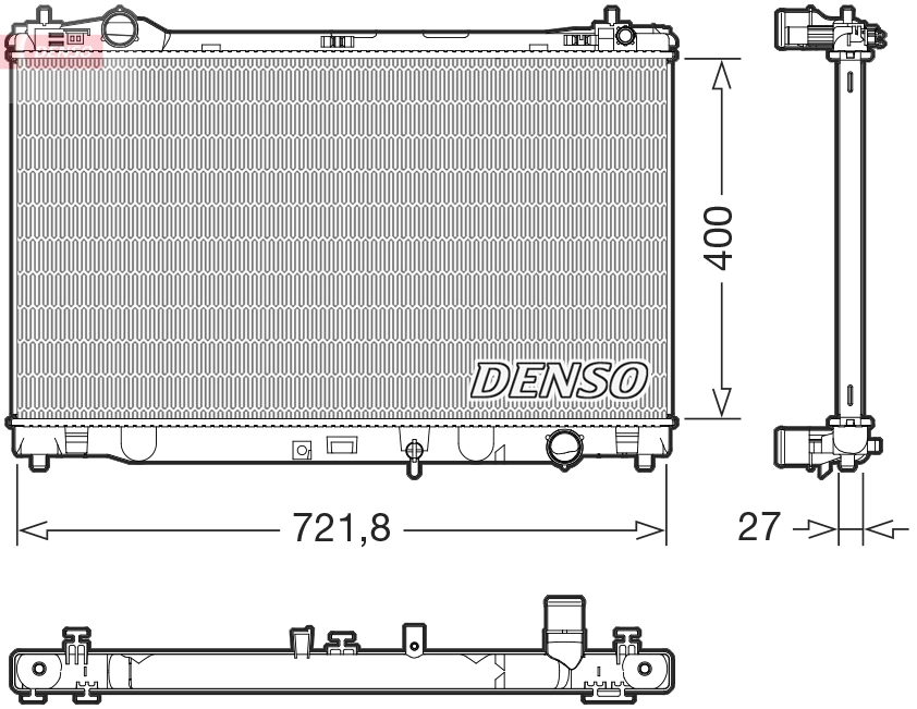 Радиатор охлаждение двигателя DENSO DRM51021