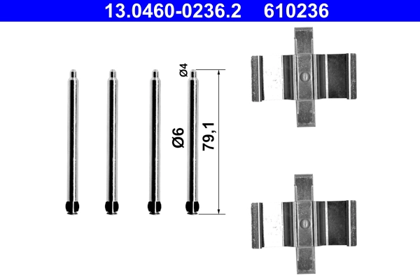 Комплектующие колодки дискового тормоза ATE 13.0460-0236.2