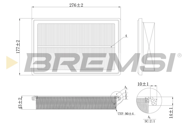 Воздушный фильтр BREMSI FA1206