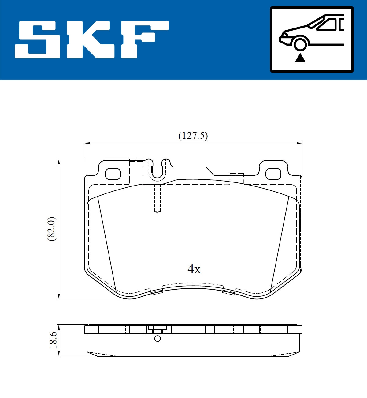 Комплект тормозных колодок дисковый тормоз SKF VKBP 80287