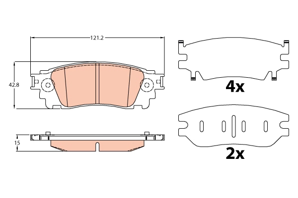 Комплект тормозных колодок дисковый тормоз dtec cotec TRW GDB4459DT