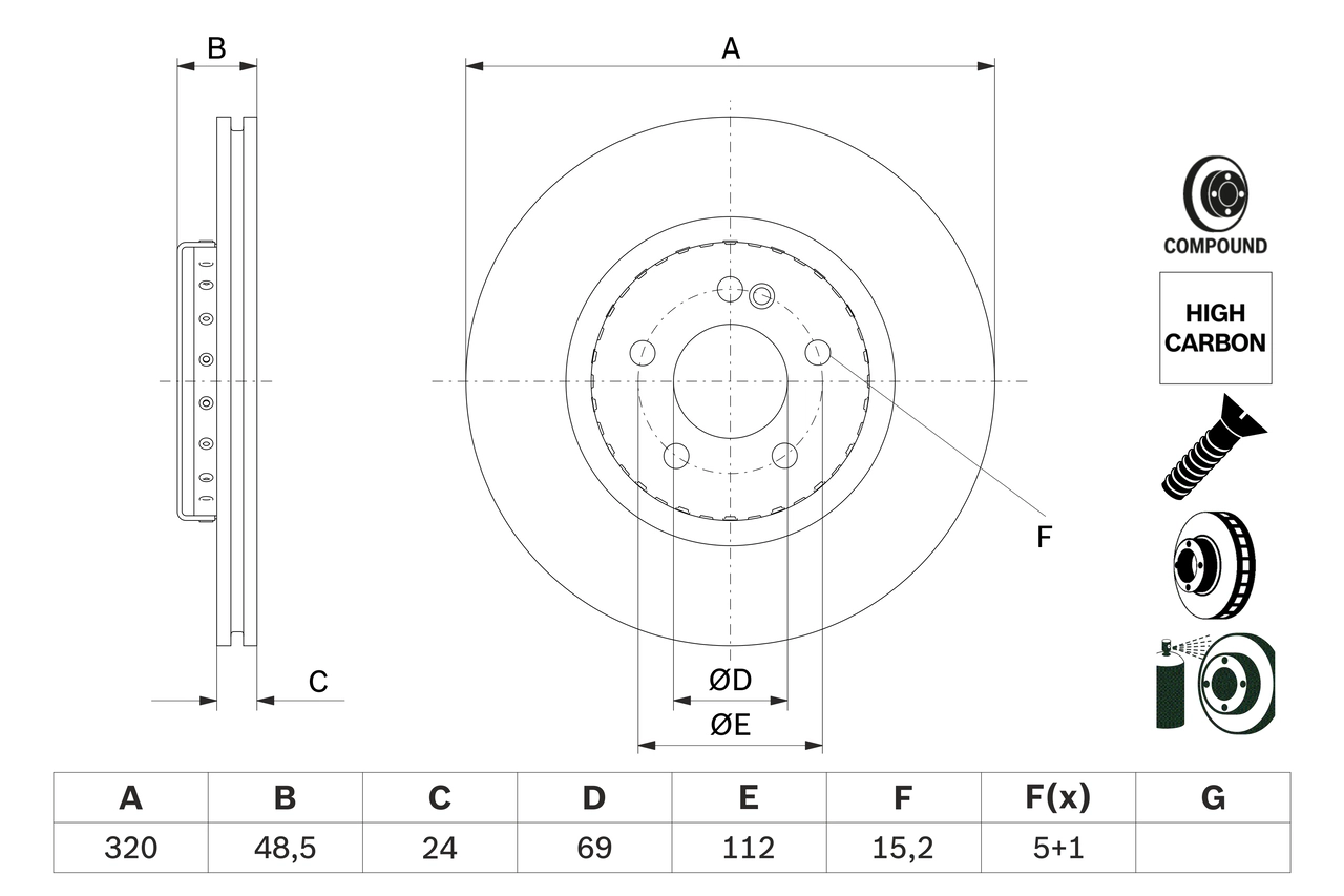 Тормозной диск BOSCH 0 986 479 H43