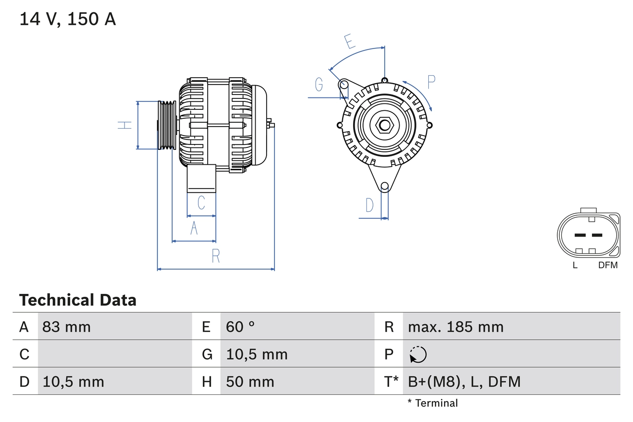Генератор BOSCH 0 986 047 560