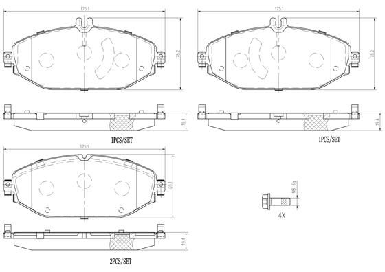 Комплект тормозных колодок дисковый тормоз prime line - ceramic BREMBO P50124N