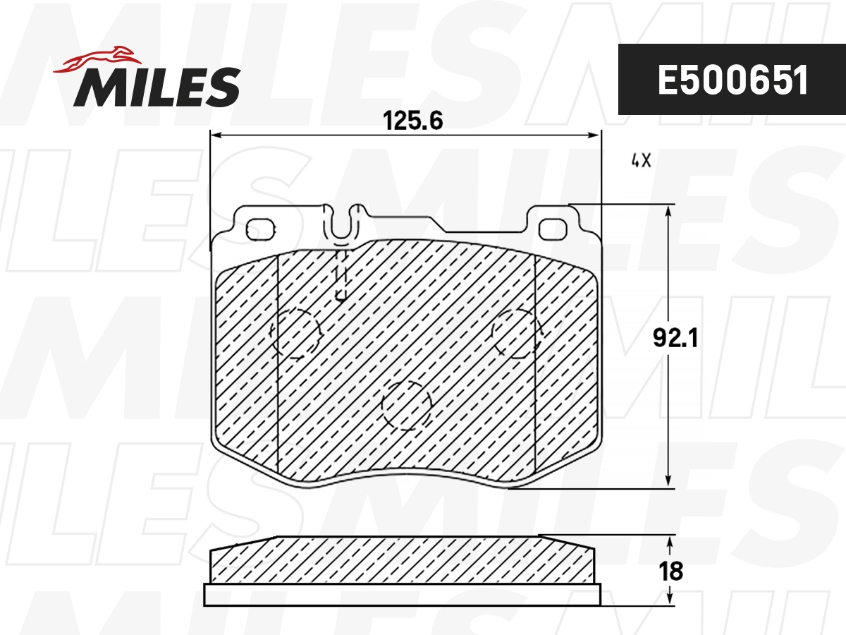 Комплект тормозных колодок дисковый тормоз MILES E500651