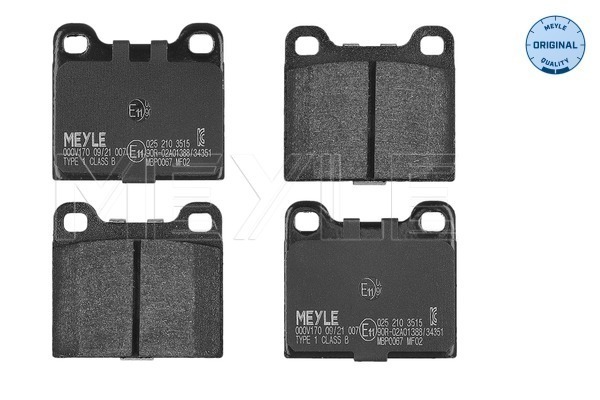 Комплект тормозных колодок дисковый тормоз meyle-original true to oe. MEYLE 025 210 3515