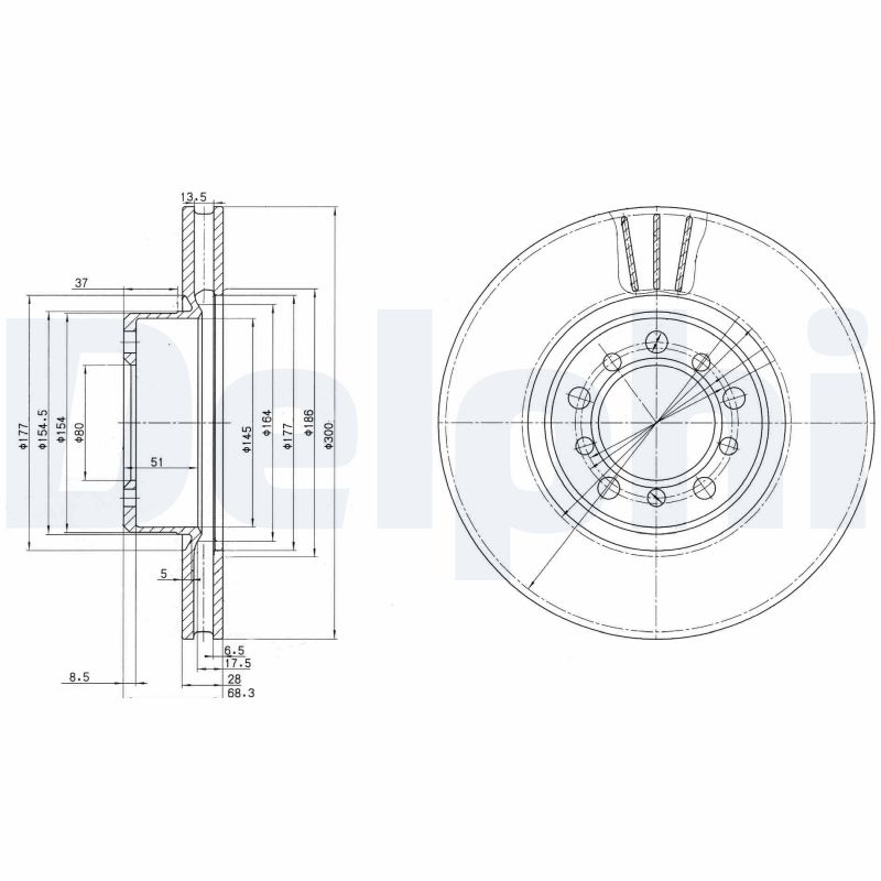 Тормозной диск DELPHI BG2372