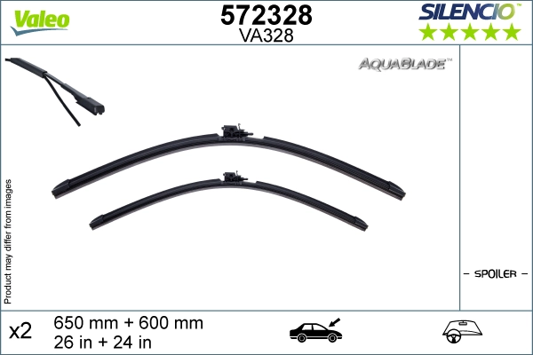 Щетка стеклоочистителя silencio aquablade set VALEO 572328
