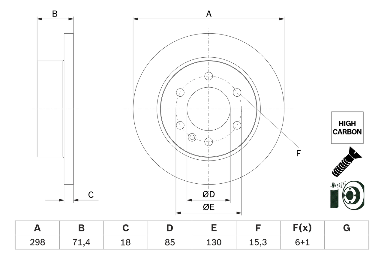 Тормозной диск BOSCH 0 986 479 H06