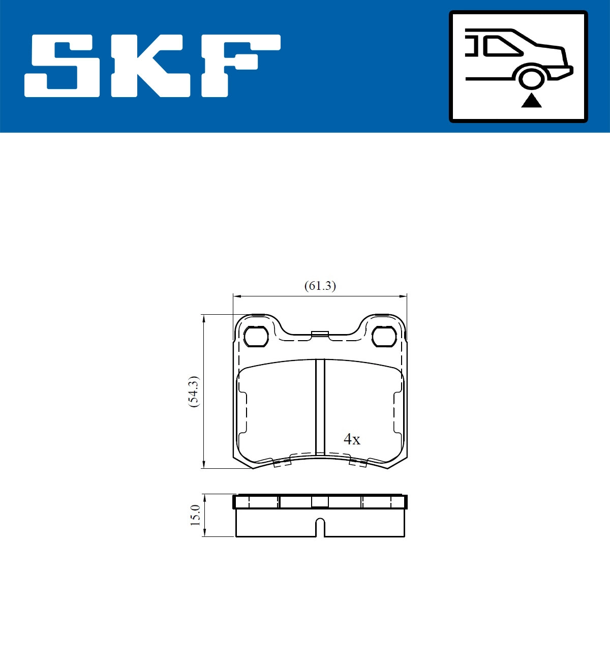 Комплект тормозных колодок дисковый тормоз SKF VKBP 90501