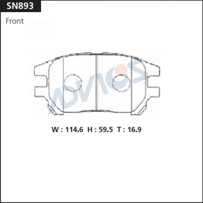 Комплект тормозных колодок дисковый тормоз ADVICS SN893