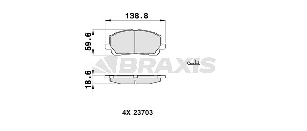 Комплект тормозных колодок дисковый тормоз BRAXIS AB0408