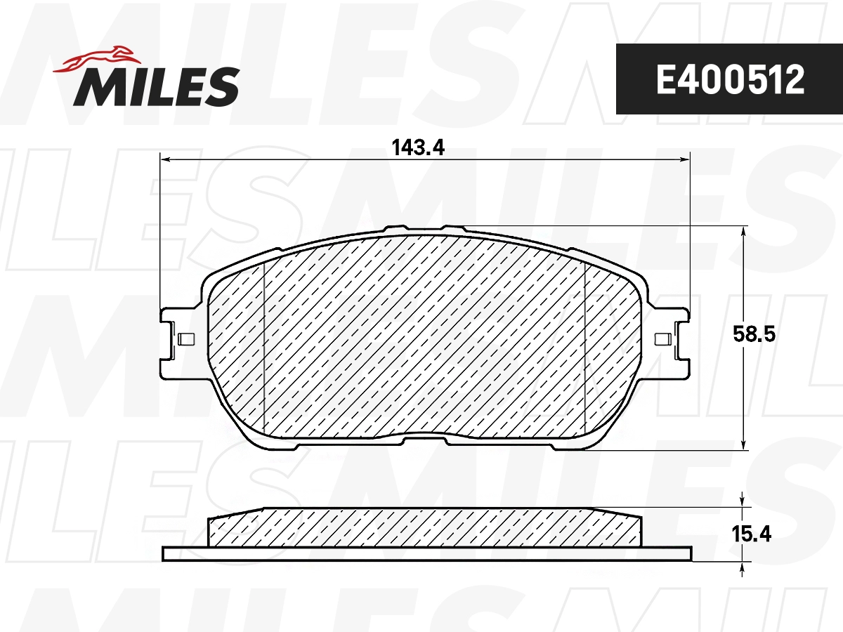 Комплект тормозных колодок дисковый тормоз MILES E400512