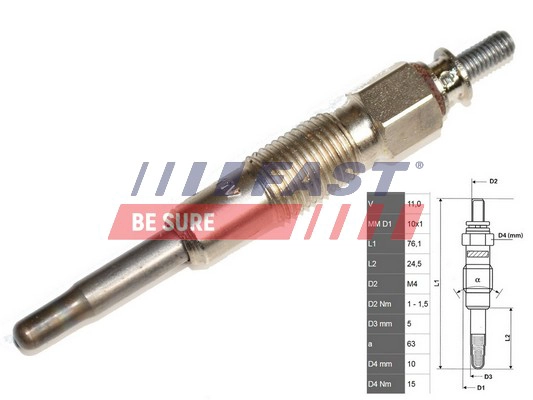 Свеча накаливания FAST FT82705