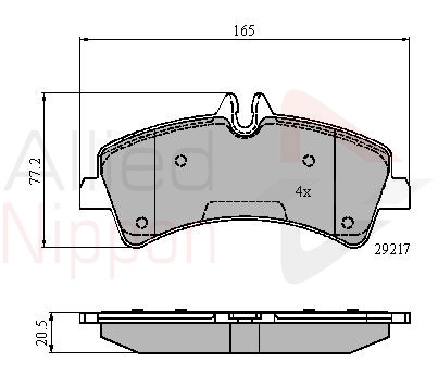 Комплект тормозных колодок дисковый тормоз anl braking ALLIED NIPPON ADB01575