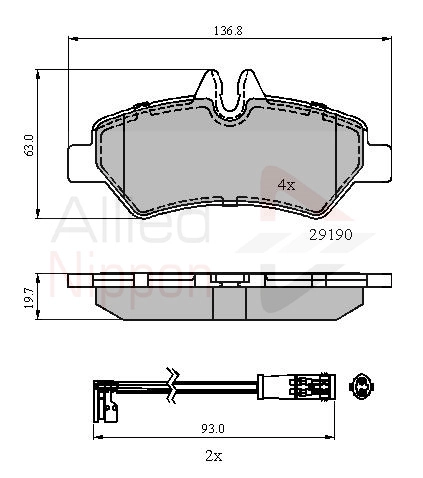 Комплект тормозных колодок дисковый тормоз anl braking ALLIED NIPPON ADB21556