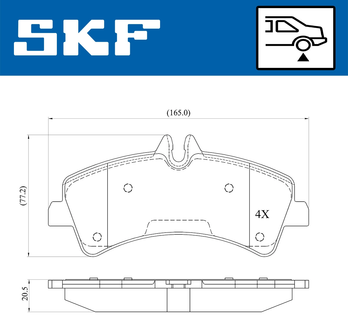 Комплект тормозных колодок дисковый тормоз SKF VKBP 90149