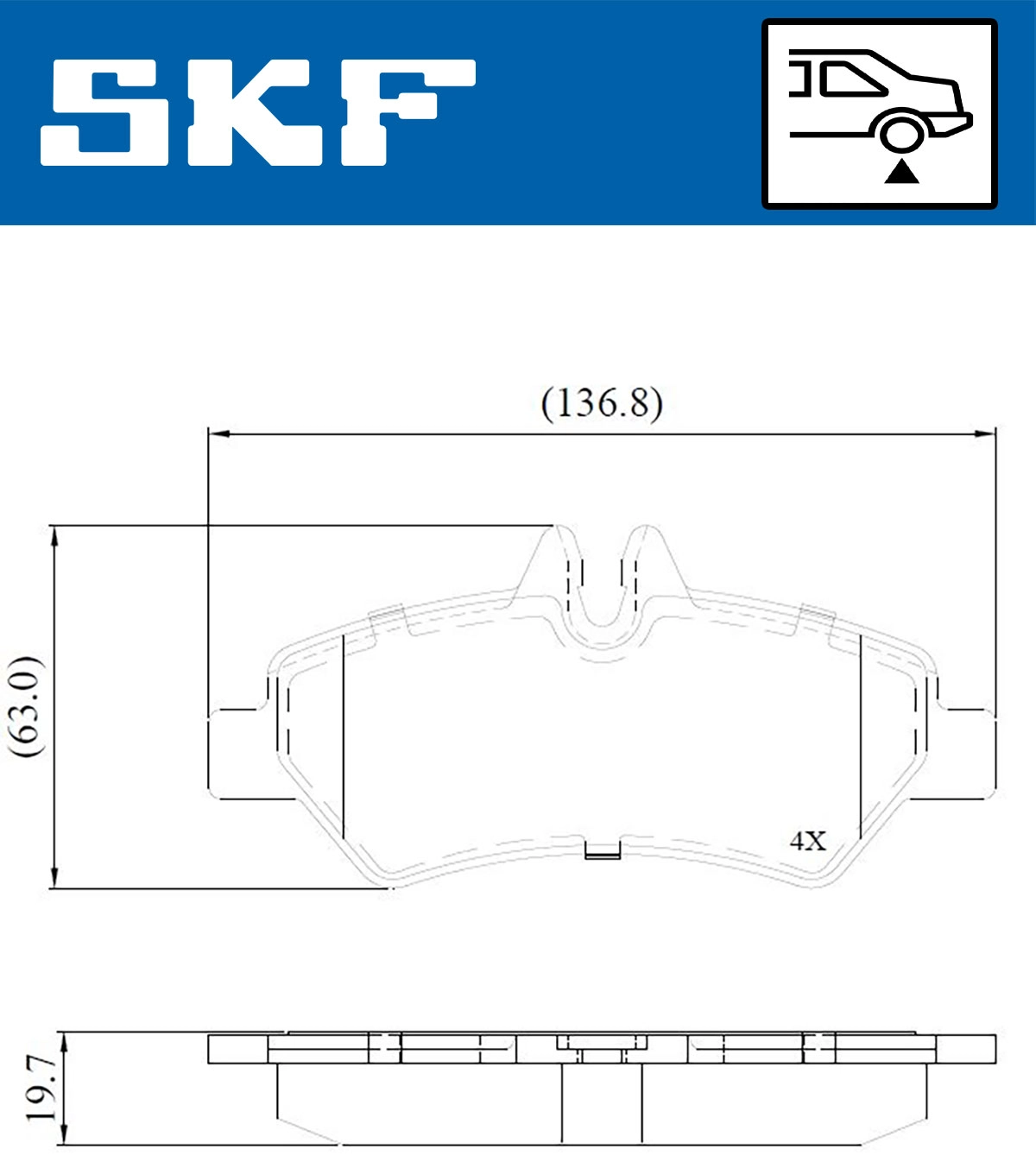 Комплект тормозных колодок дисковый тормоз SKF VKBP 90071 E