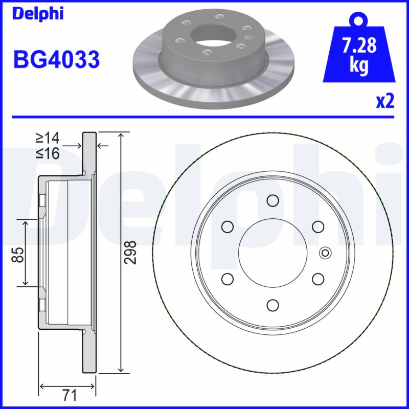 Тормозной диск DELPHI BG4033