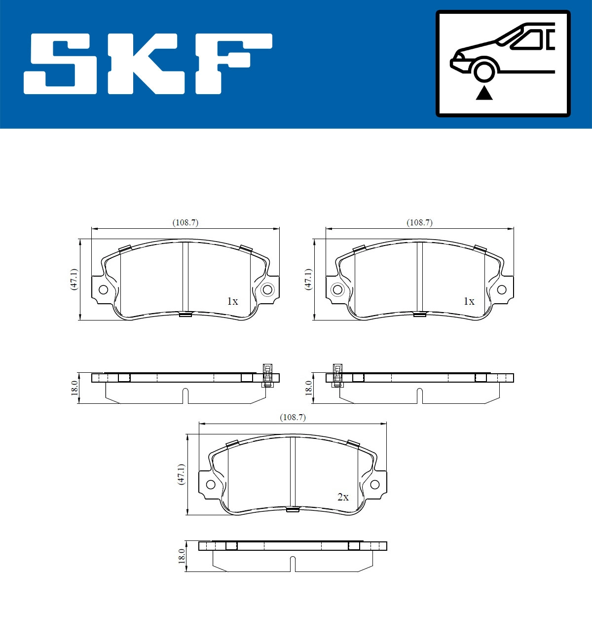 Комплект тормозных колодок дисковый тормоз SKF VKBP 80910 A