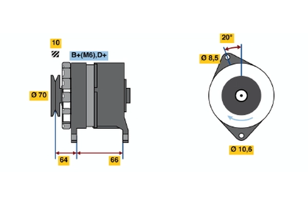 Генератор BOSCH 0 986 030 990