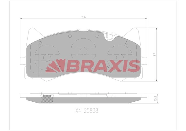 Комплект тормозных колодок дисковый тормоз BRAXIS AA0770