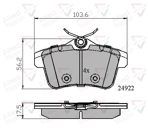 Комплект тормозных колодок дисковый тормоз anl braking ALLIED NIPPON ADB02045