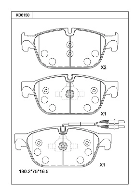 Комплект тормозных колодок дисковый тормоз ASIMCO KD6150