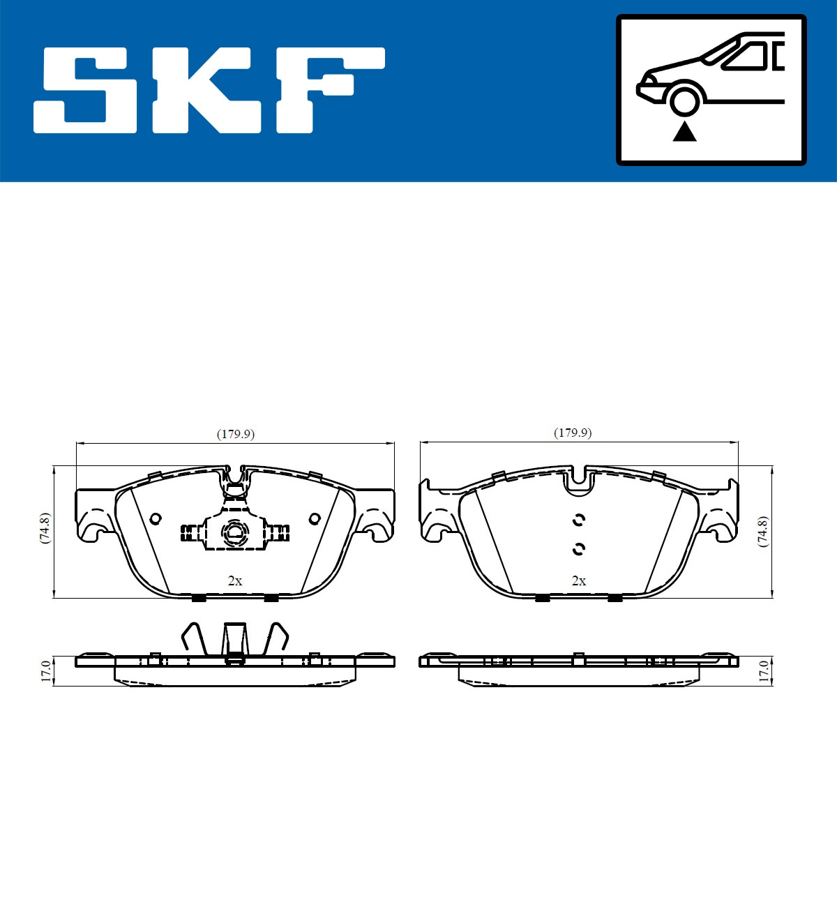 Комплект тормозных колодок дисковый тормоз SKF VKBP 80269 E