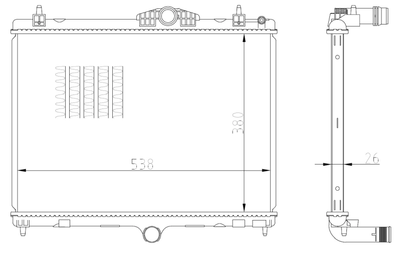 Радиатор охлаждение двигателя NRF 550027