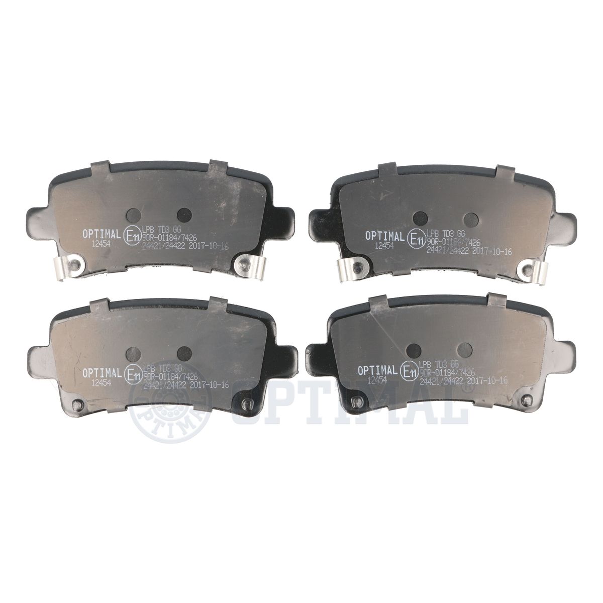 Комплект тормозных колодок дисковый тормоз OPTIMAL BP-12454