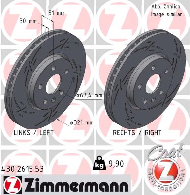 Тормозной диск black z ZIMMERMANN 430.2615.53