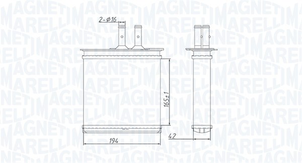 Теплообменник отопление салона MAGNETI MARELLI 350218493000