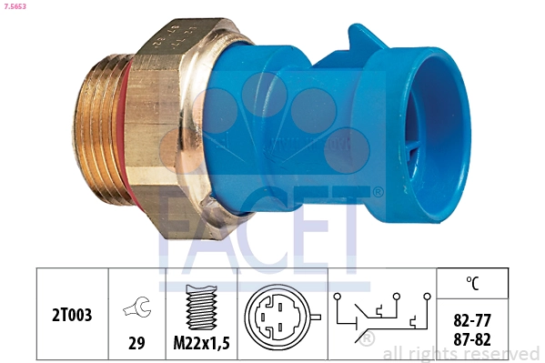 Термовыключатель вентилятор радиатора made in italy - oe equivalent FACET 7.5653
