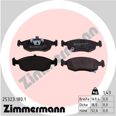 Комплект тормозных колодок дисковый тормоз ZIMMERMANN 25323.180.1