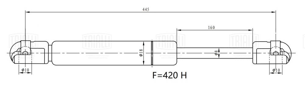 Газовая пружина крышка багажник TRIALLI GS 2404