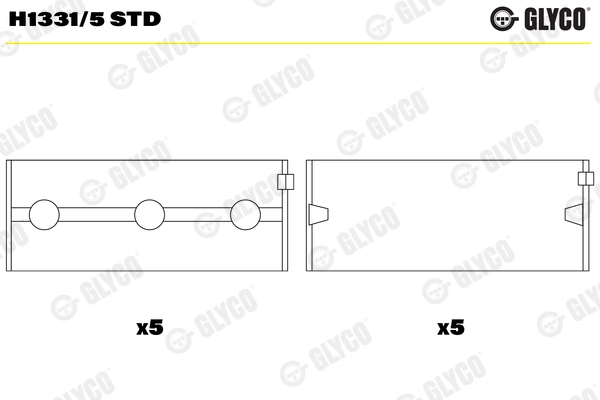 Подшипник коленвала GLYCO H1331/5 STD