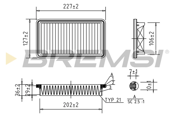 Воздушный фильтр BREMSI FA1025