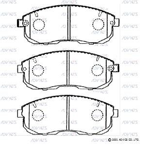 Комплект тормозных колодок дисковый тормоз ADVICS SN559P