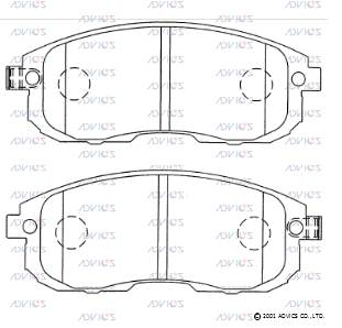 Комплект тормозных колодок дисковый тормоз ADVICS SN954P