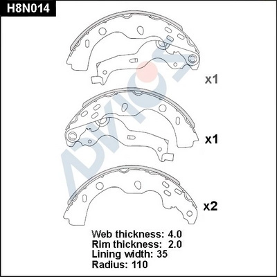 Комплект тормозных колодок ADVICS H8N014