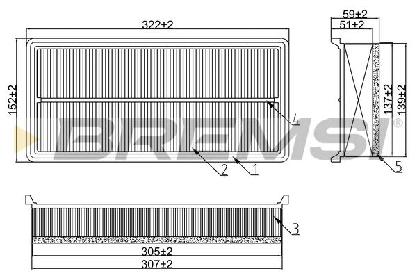 Воздушный фильтр BREMSI FA1280