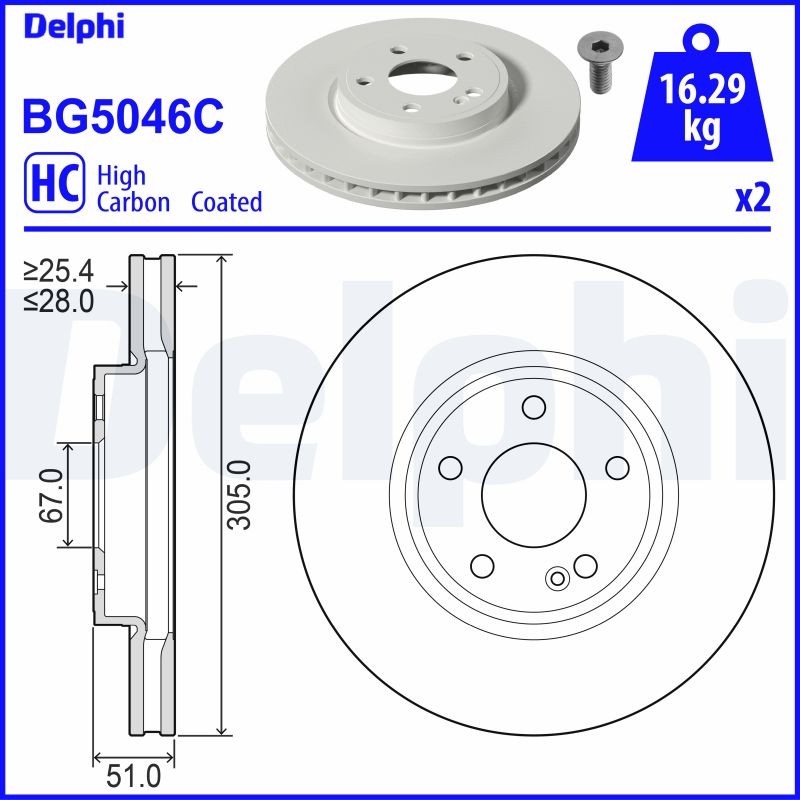 Тормозной диск DELPHI BG5046C