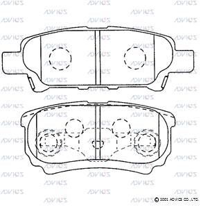Комплект тормозных колодок дисковый тормоз ADVICS SN895