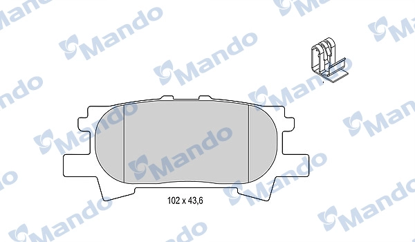 Комплект тормозных колодок дисковый тормоз MANDO MBF015613