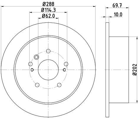 Тормозной диск pro HELLA/BEHR/PAGID 8DD 355 114-991