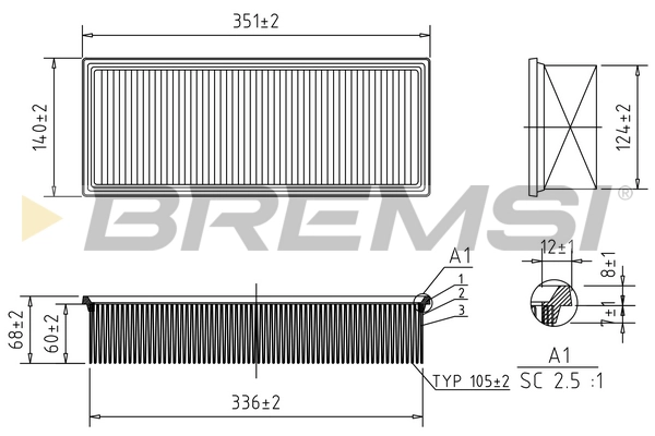 Воздушный фильтр BREMSI FA1236
