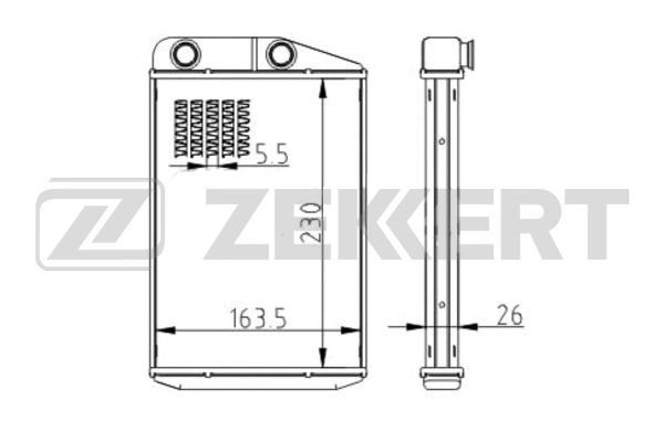 Теплообменник отопление салона ZEKKERT MK-5049
