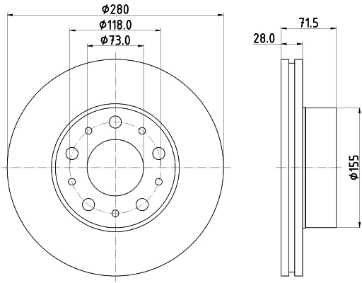 Тормозной диск pro HELLA/BEHR/PAGID 8DD 355 125-421