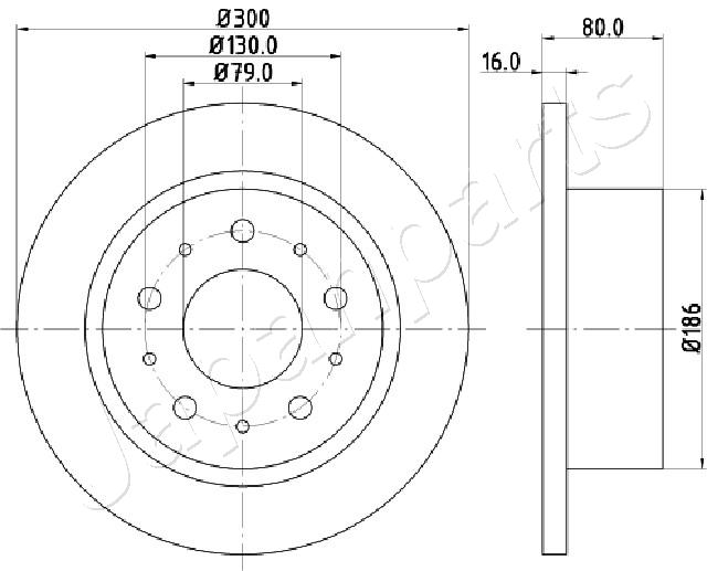 Тормозной диск JAPANPARTS DP-0217